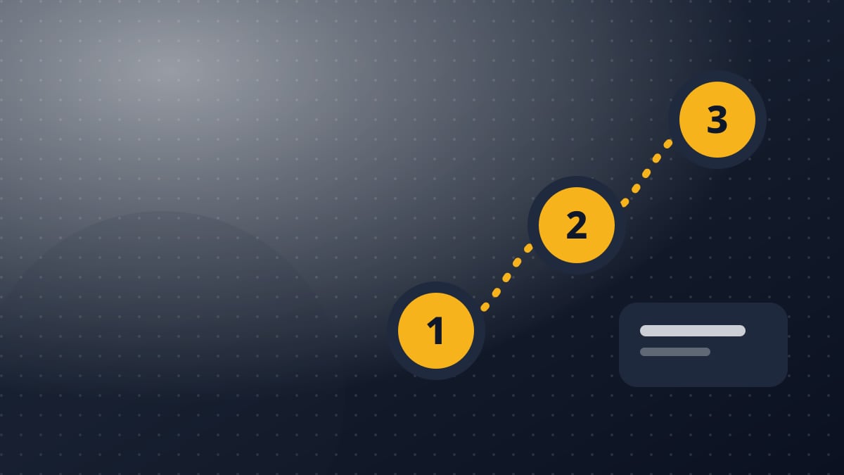 Illustration of three numbered steps to create a digital card