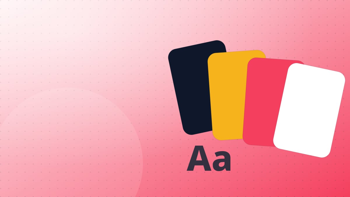 Illustration of colour swatches and type for visiting card design