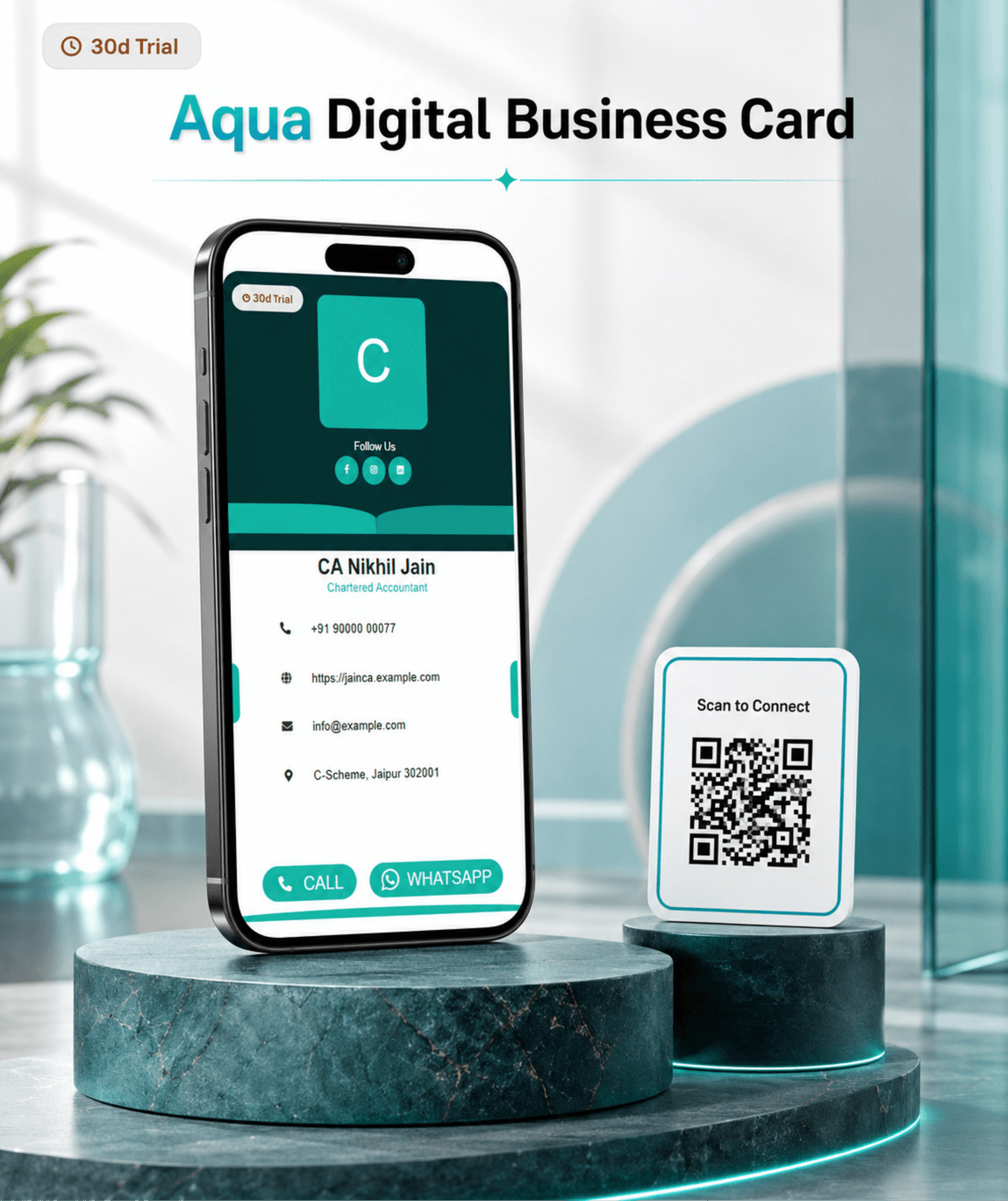 Aqua Digital Business Card digital business card — view 2 of 4 (thumbnail)