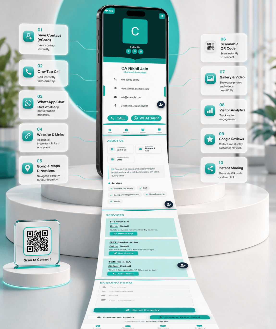 Aqua Digital Business Card digital business card — view 3 of 4 (thumbnail)