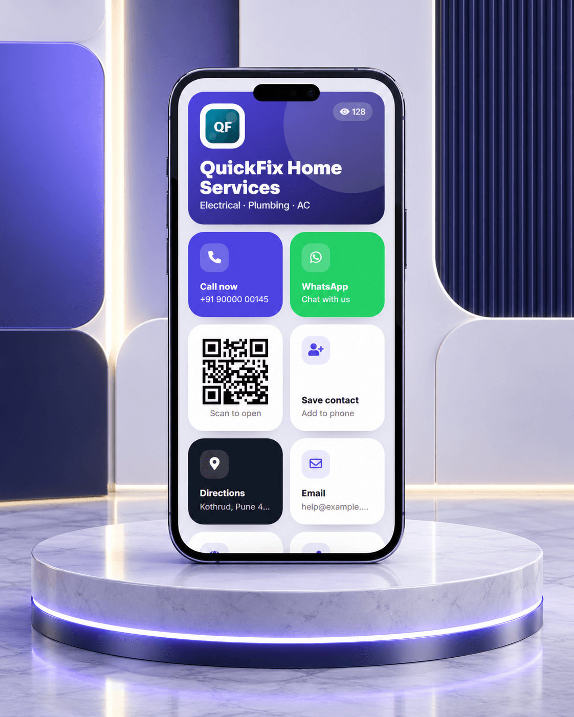 Bento Grid Digital Business Card — digital business card template