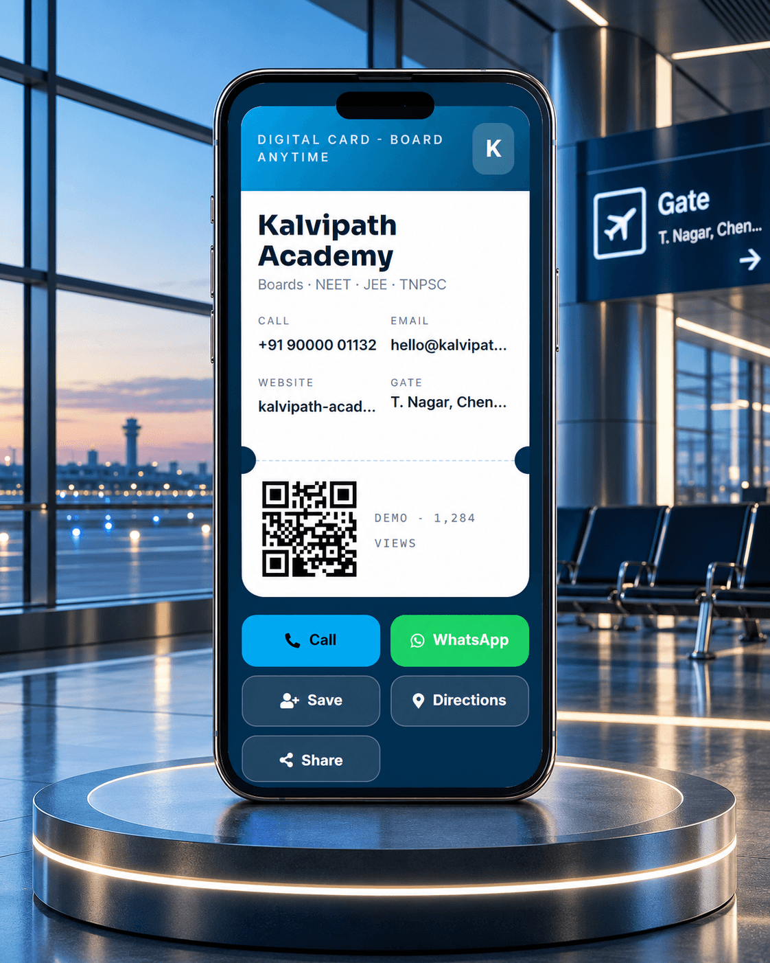 Boarding Pass Digital Business Card — digital business card template