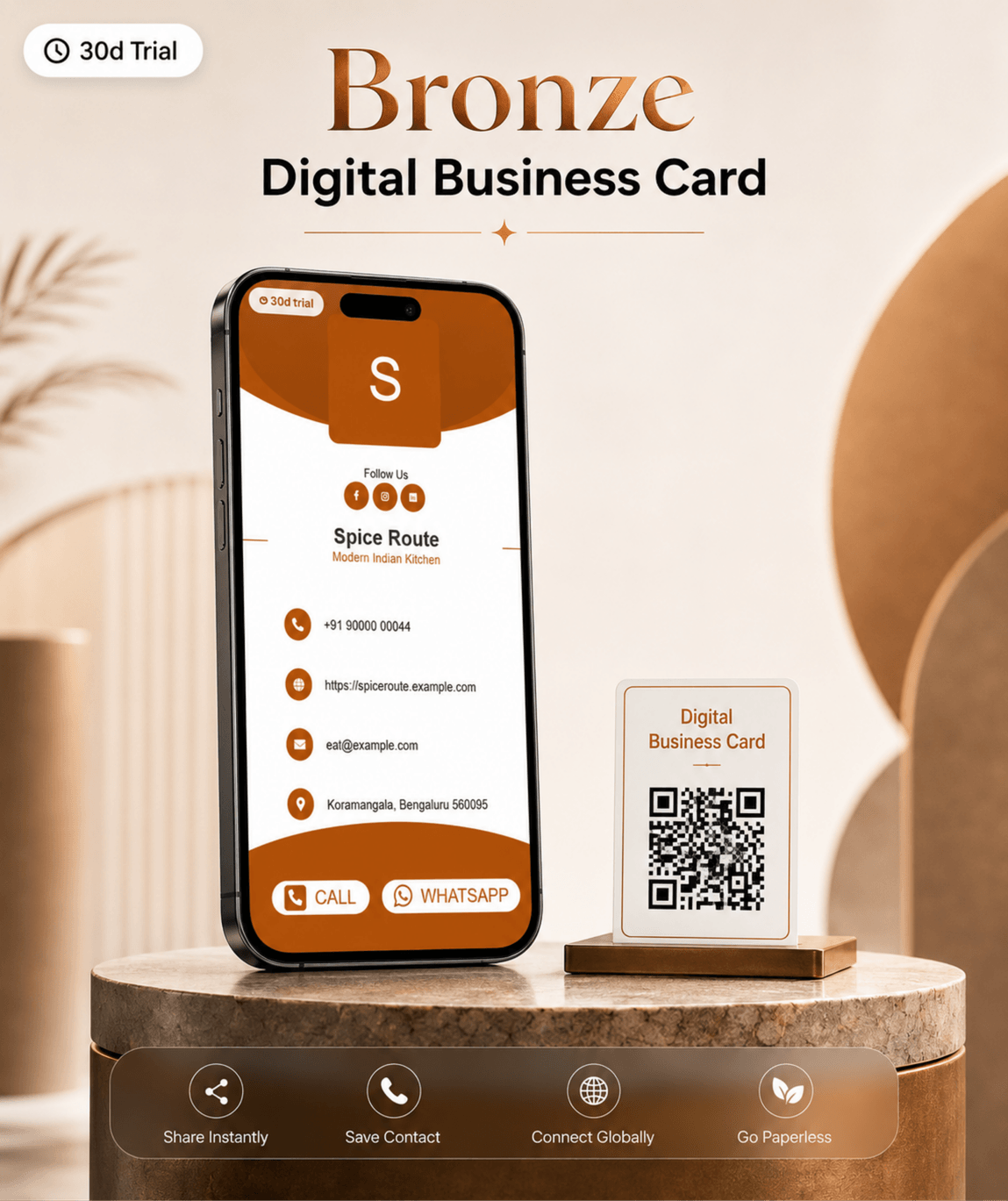 Bronze Digital Business Card digital business card — view 2 of 4 (thumbnail)