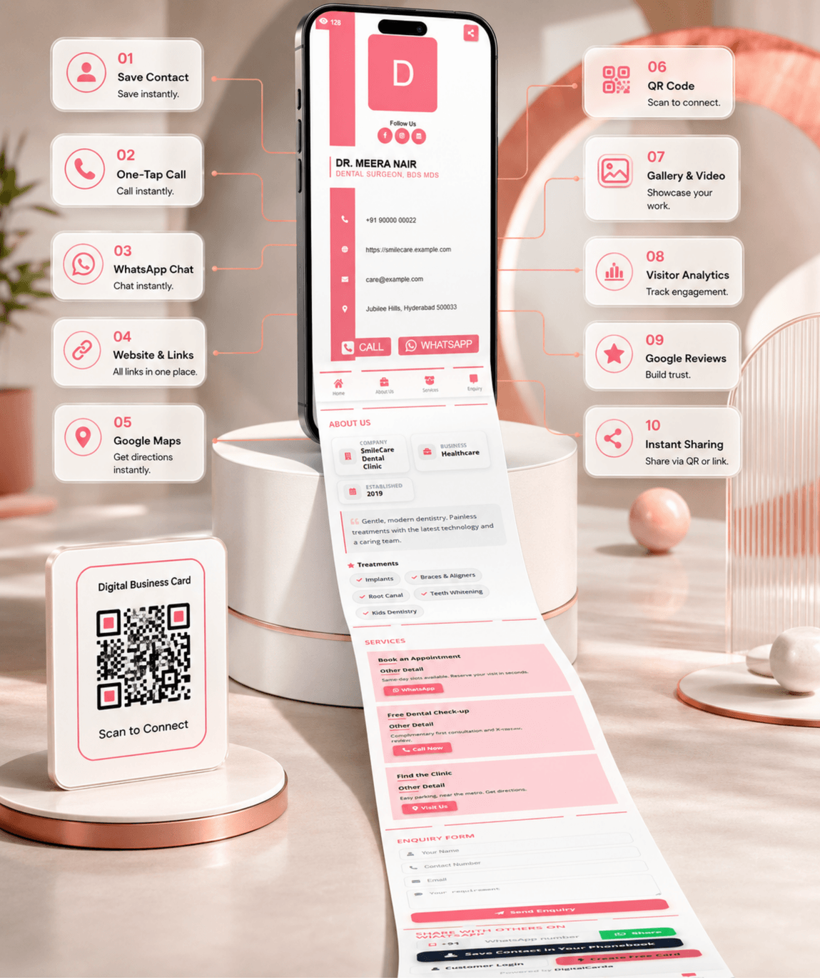 Coral Digital Business Card digital business card — view 3 of 4 (thumbnail)