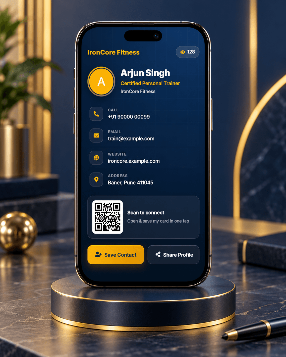 Corporate Business Card — digital business card template