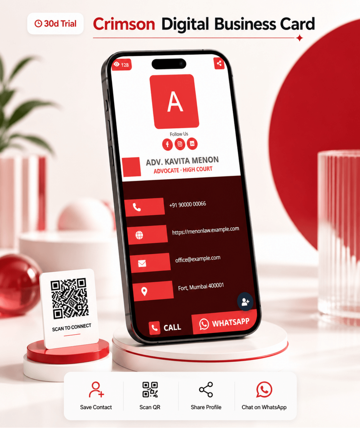 Crimson Digital Business Card digital business card — view 2 of 4 (thumbnail)
