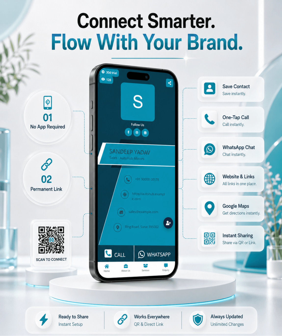 Cyan Wave Digital Business Card digital business card — view 4 of 4 (thumbnail)