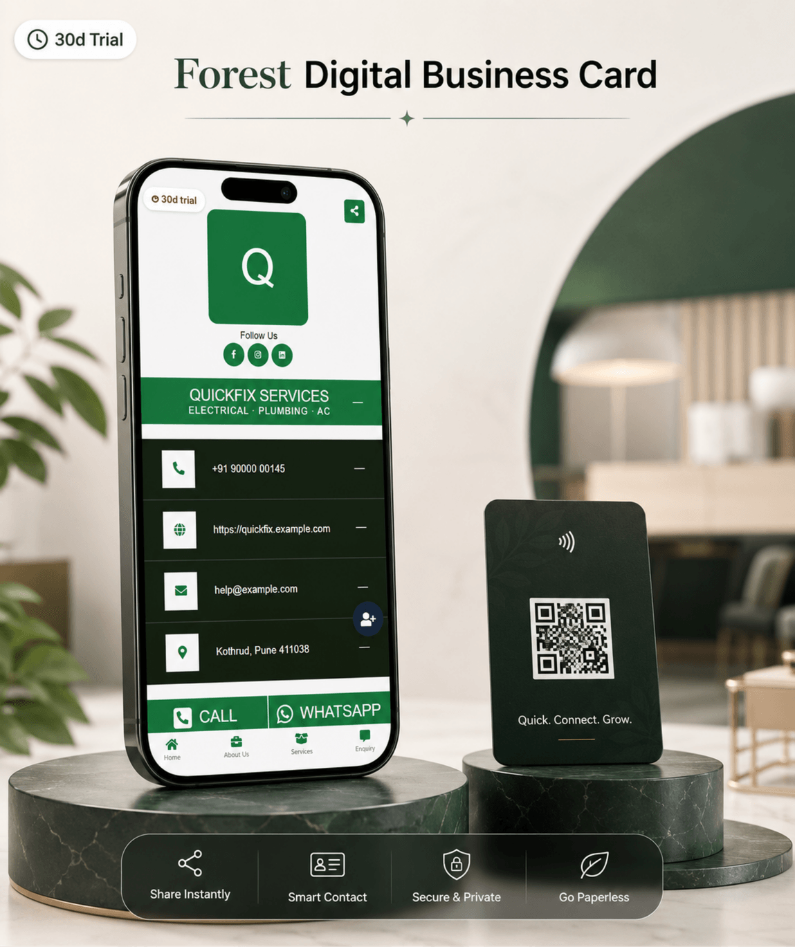 Forest Digital Business Card digital business card — view 2 of 4 (thumbnail)