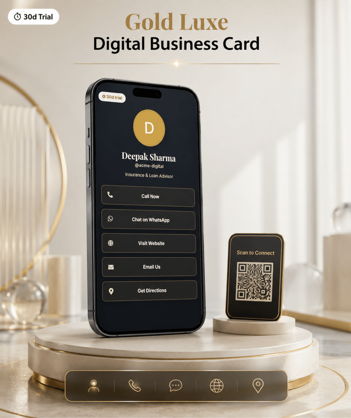 Gold Luxe (Bio) Digital Business Card digital business card — view 2 of 4 (thumbnail)
