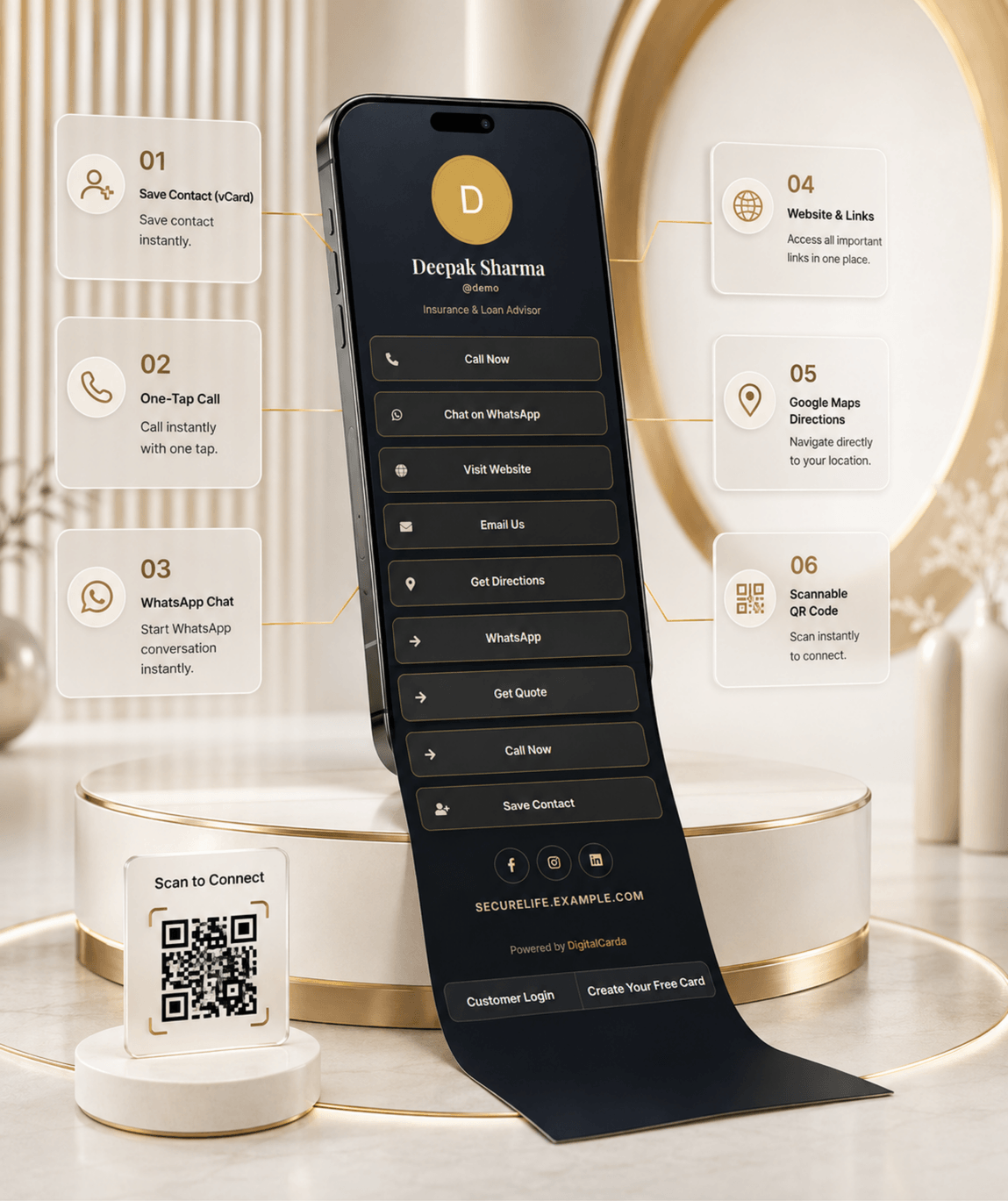 Gold Luxe (Bio) Digital Business Card digital business card — view 3 of 4 (thumbnail)