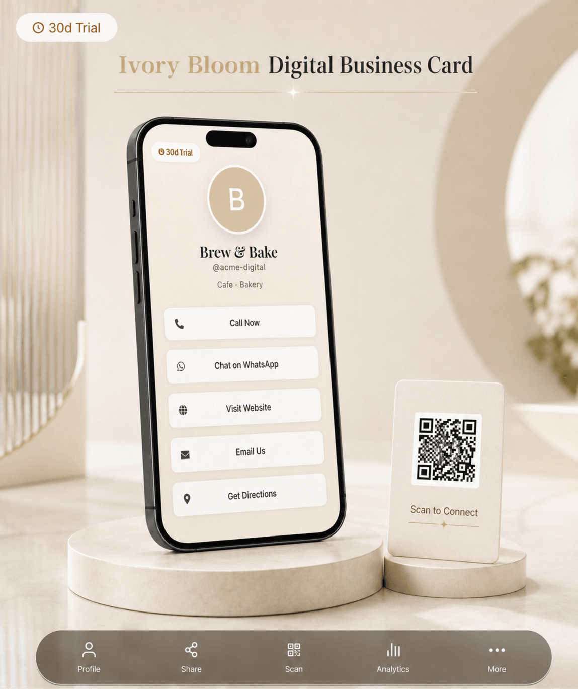 Ivory Bloom (Bio) Digital Business Card digital business card — view 2 of 4 (thumbnail)