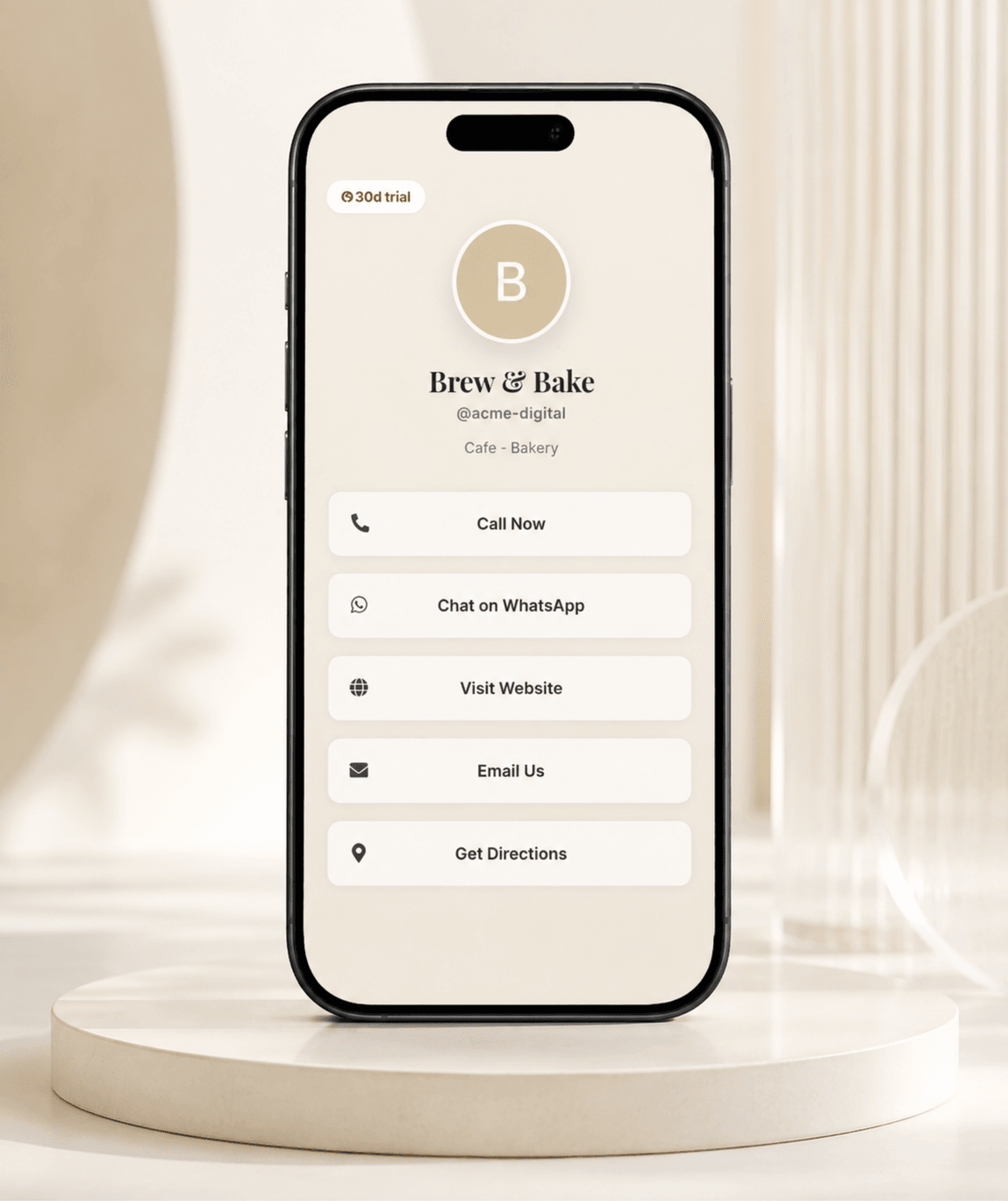 Ivory Bloom (Bio) Digital Business Card — digital business card mockup 1