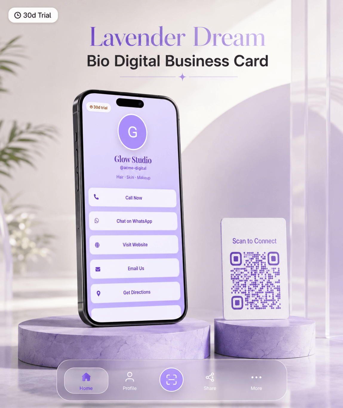 Lavender Dream (Bio) Digital Business Card digital business card — view 2 of 4 (thumbnail)