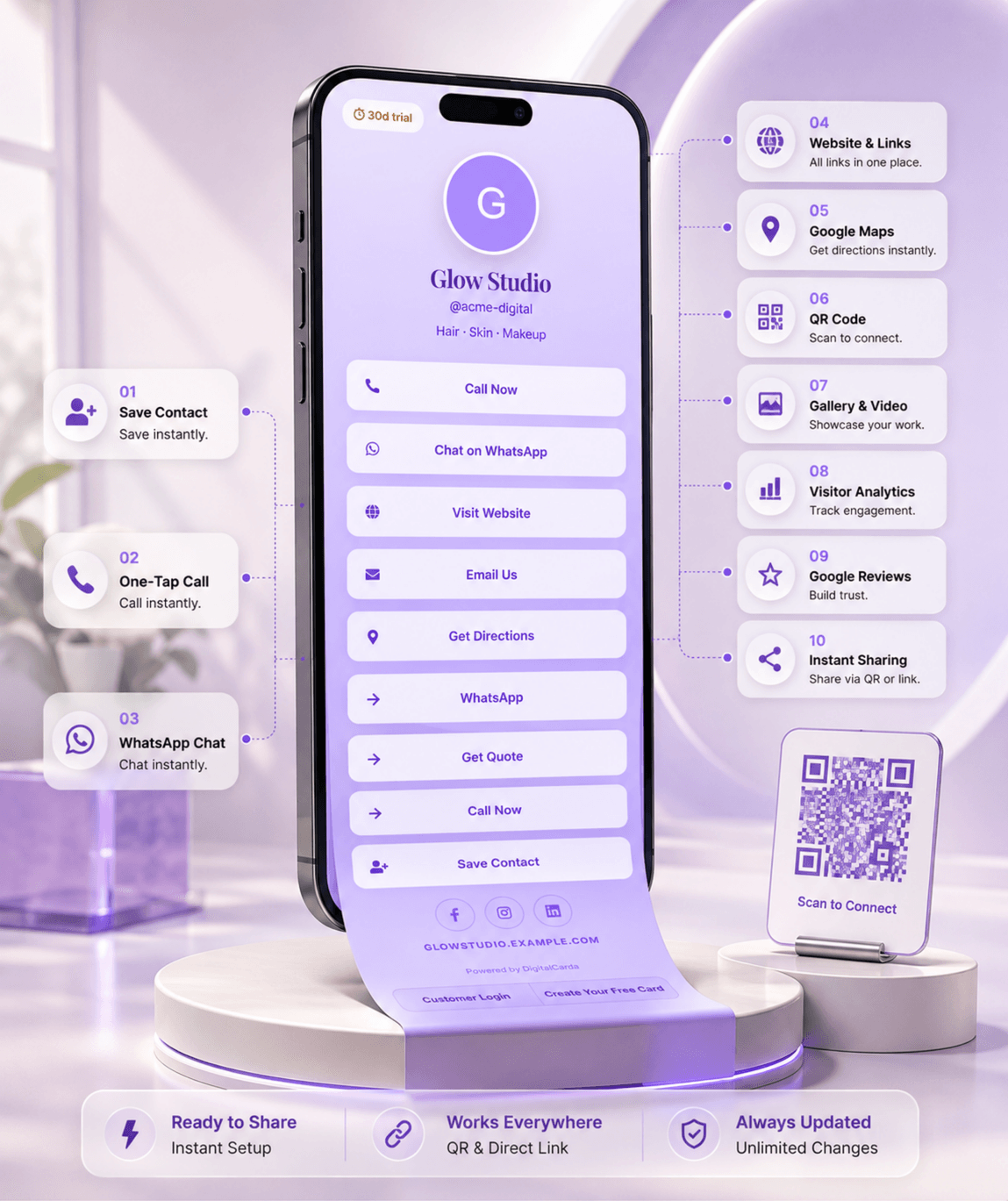 Lavender Dream (Bio) Digital Business Card digital business card — view 3 of 4 (thumbnail)