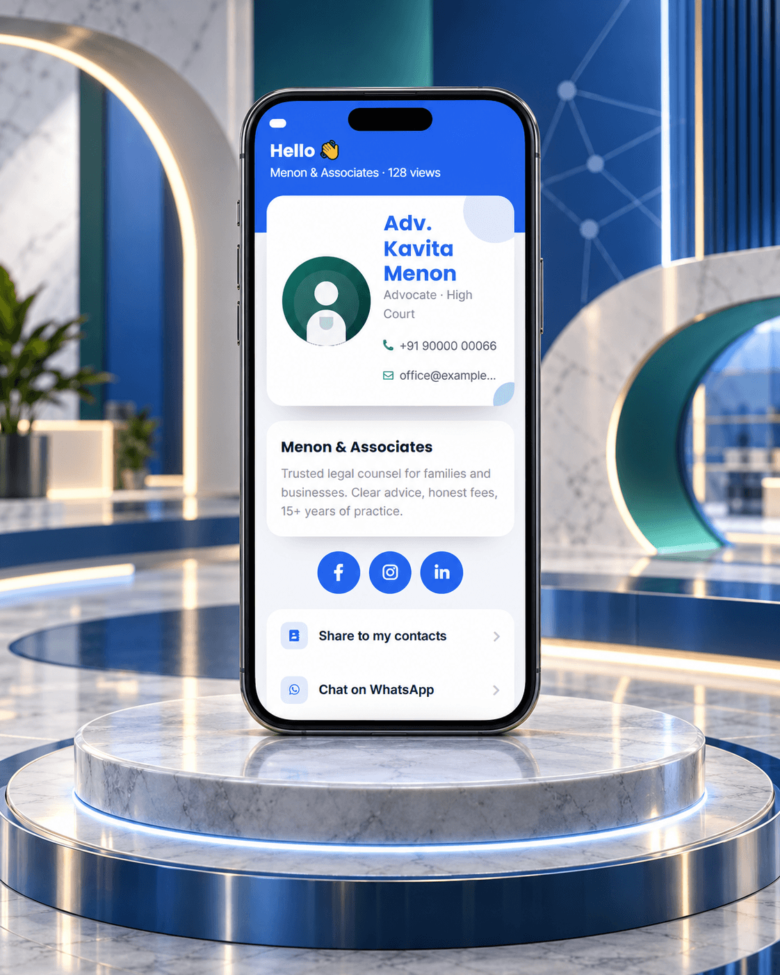 Link Hub Digital Business Card — digital business card template