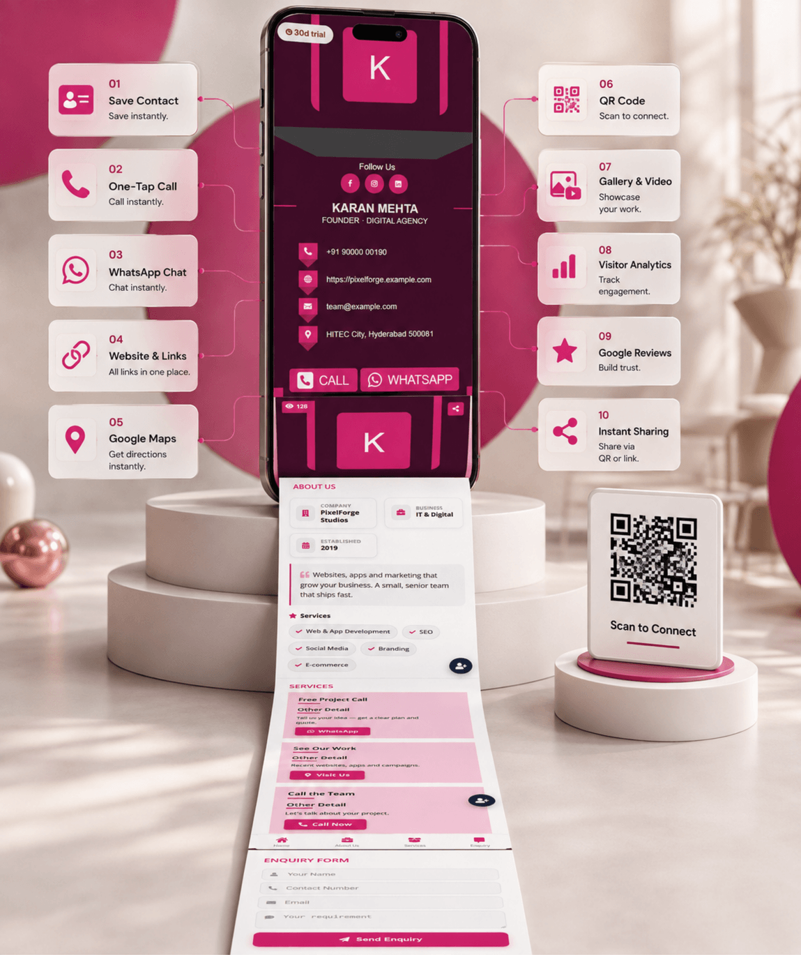 Magenta Digital Business Card digital business card — view 3 of 4 (thumbnail)