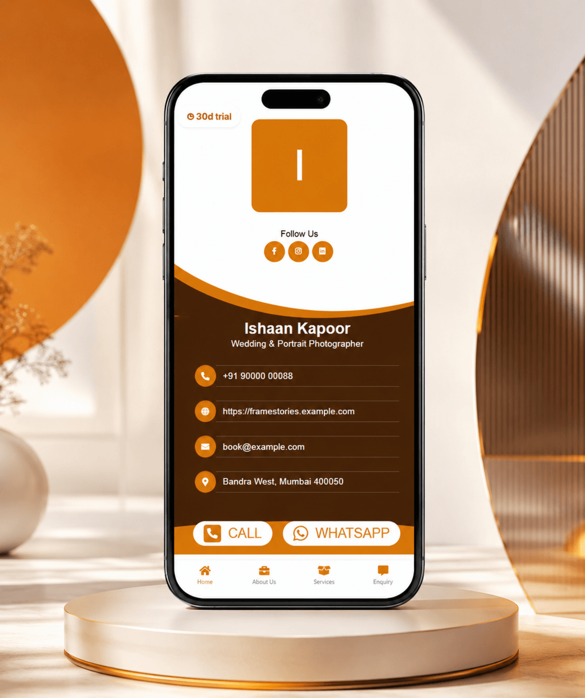 Marigold Digital Business Card — digital business card mockup 1