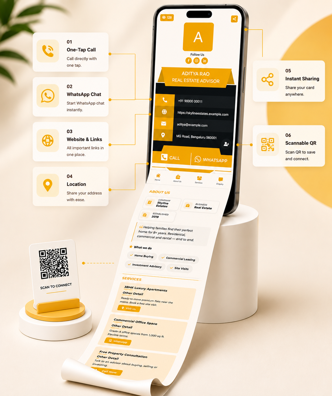 Midnight Gold Digital Business Card digital business card — view 2 of 4 (thumbnail)