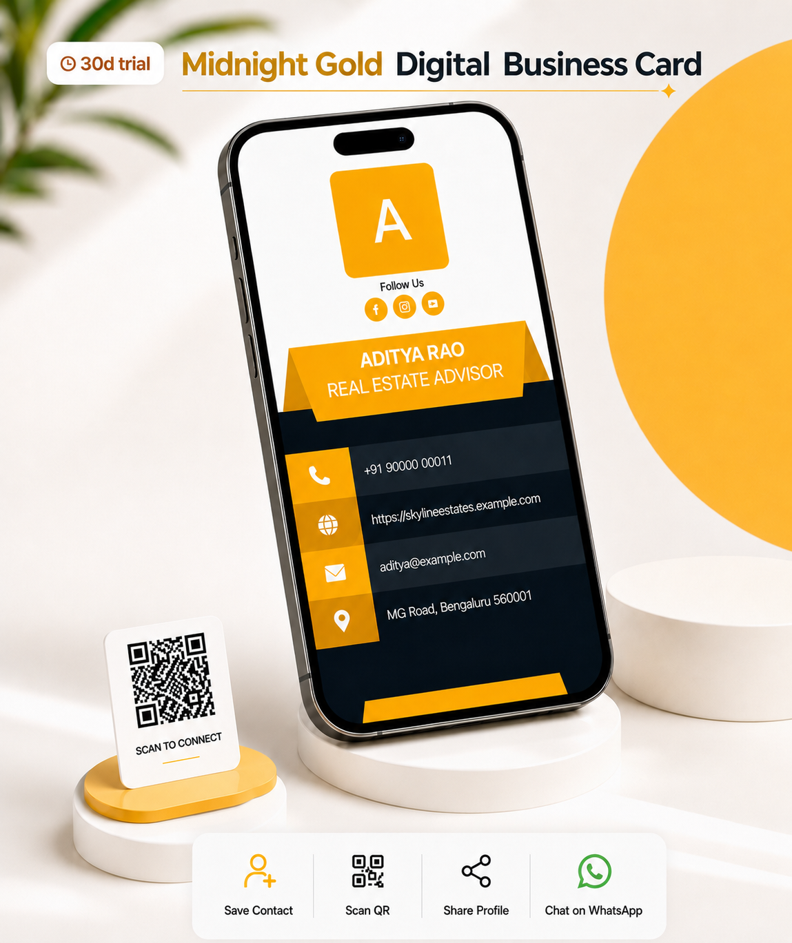 Midnight Gold Digital Business Card digital business card — view 3 of 4 (thumbnail)