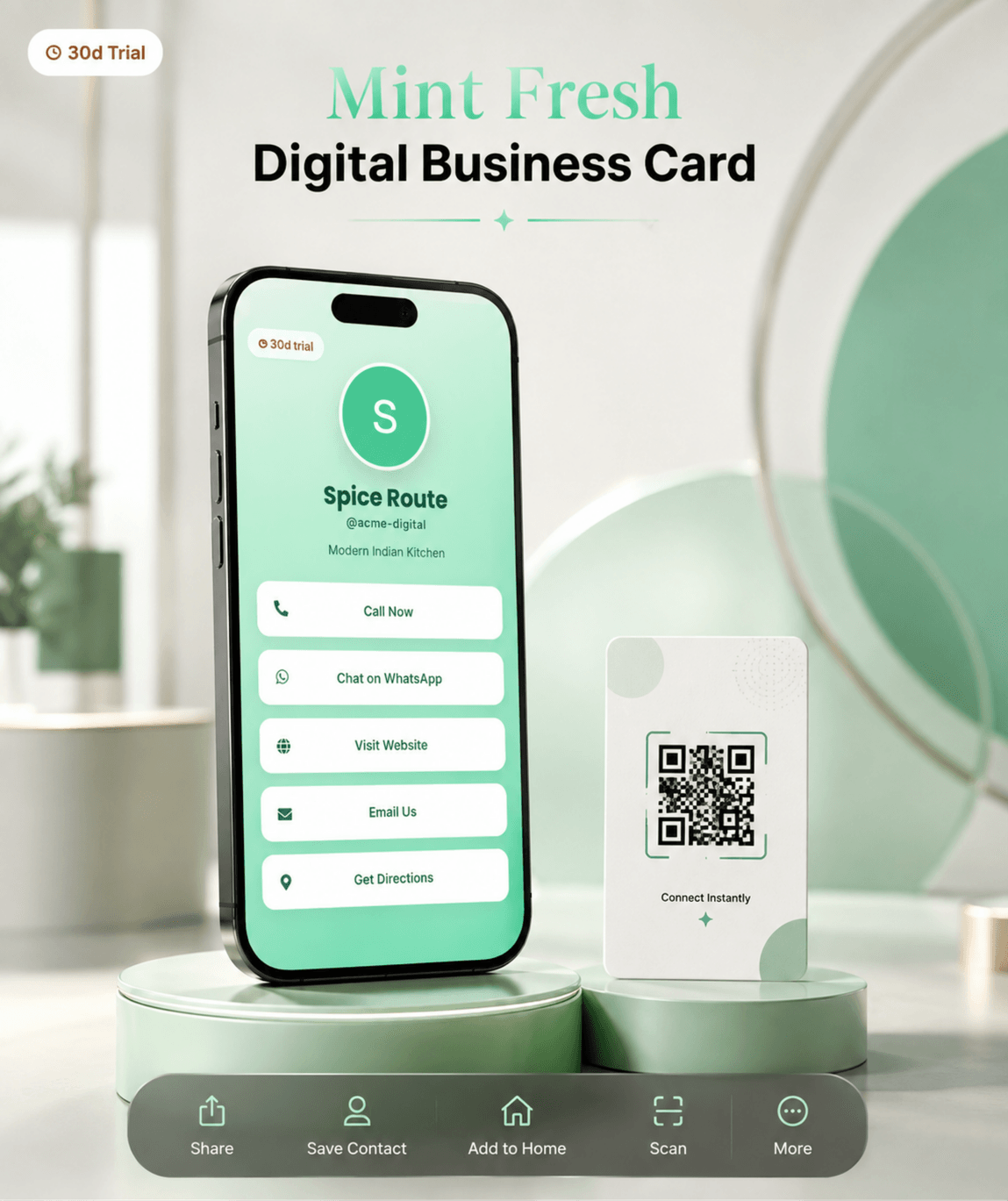 Mint Fresh (Bio) Digital Business Card digital business card — view 2 of 4 (thumbnail)