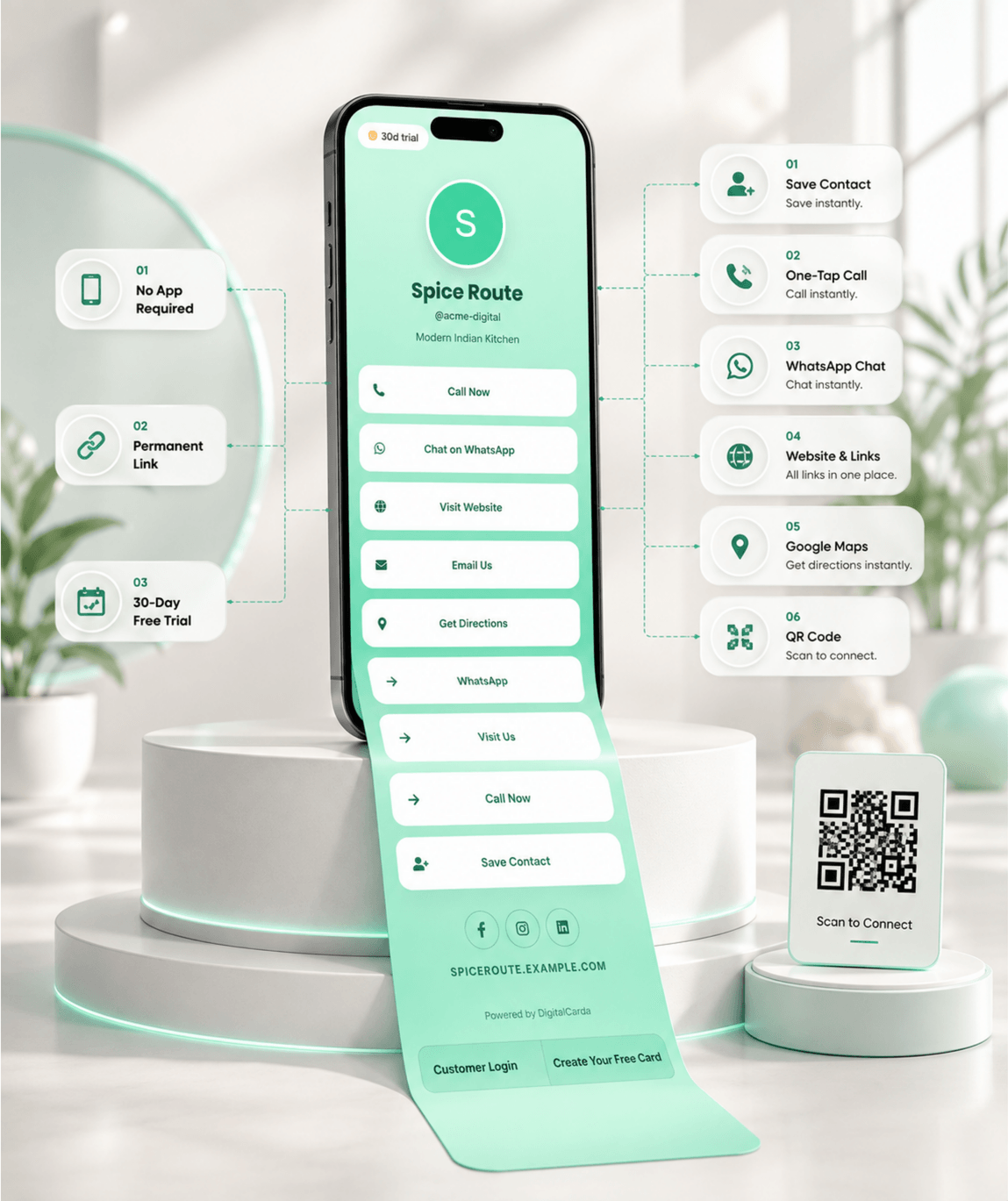 Mint Fresh (Bio) Digital Business Card digital business card — view 3 of 4 (thumbnail)