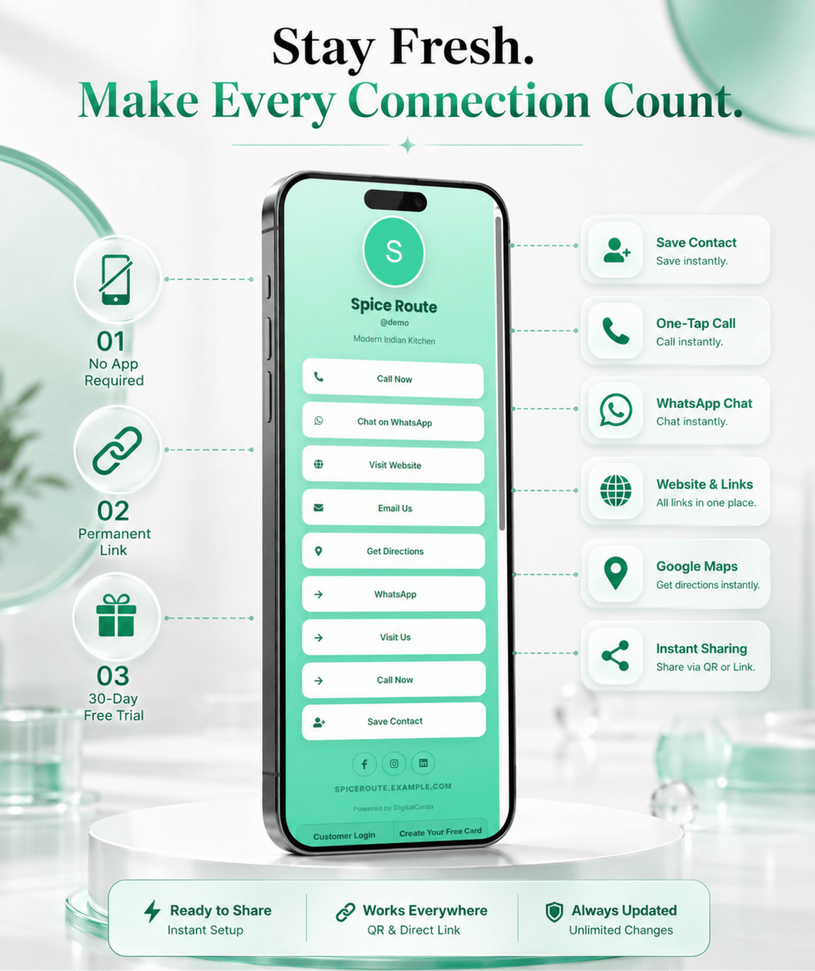 Mint Fresh (Bio) Digital Business Card digital business card — view 4 of 4 (thumbnail)