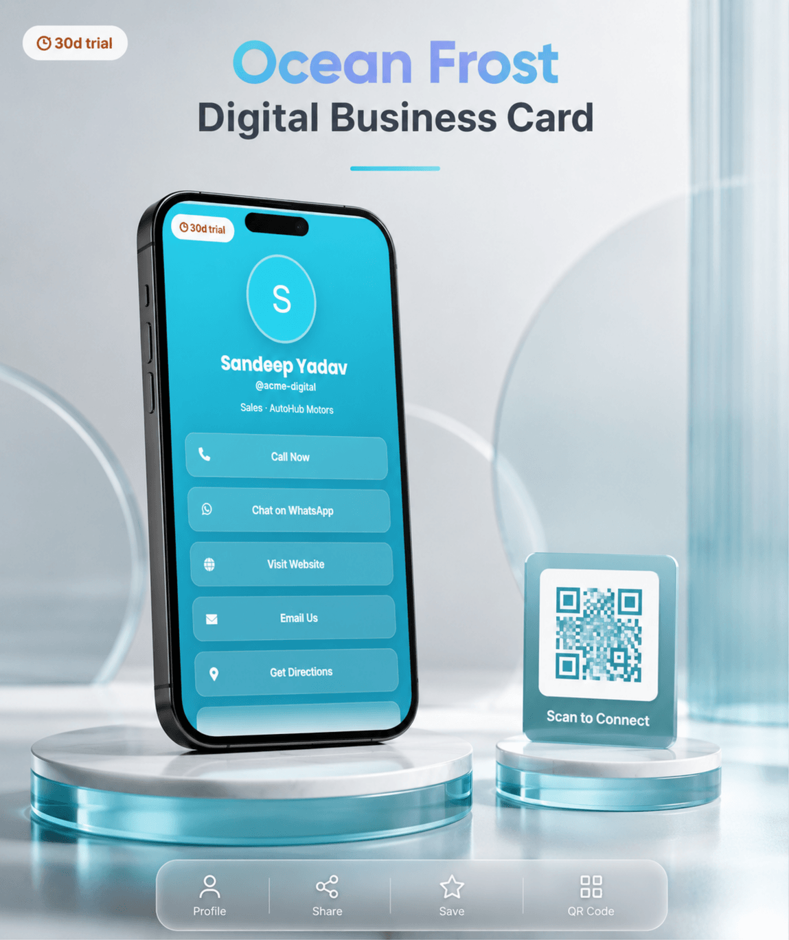 Ocean Frost (Bio) Digital Business Card digital business card — view 2 of 4 (thumbnail)
