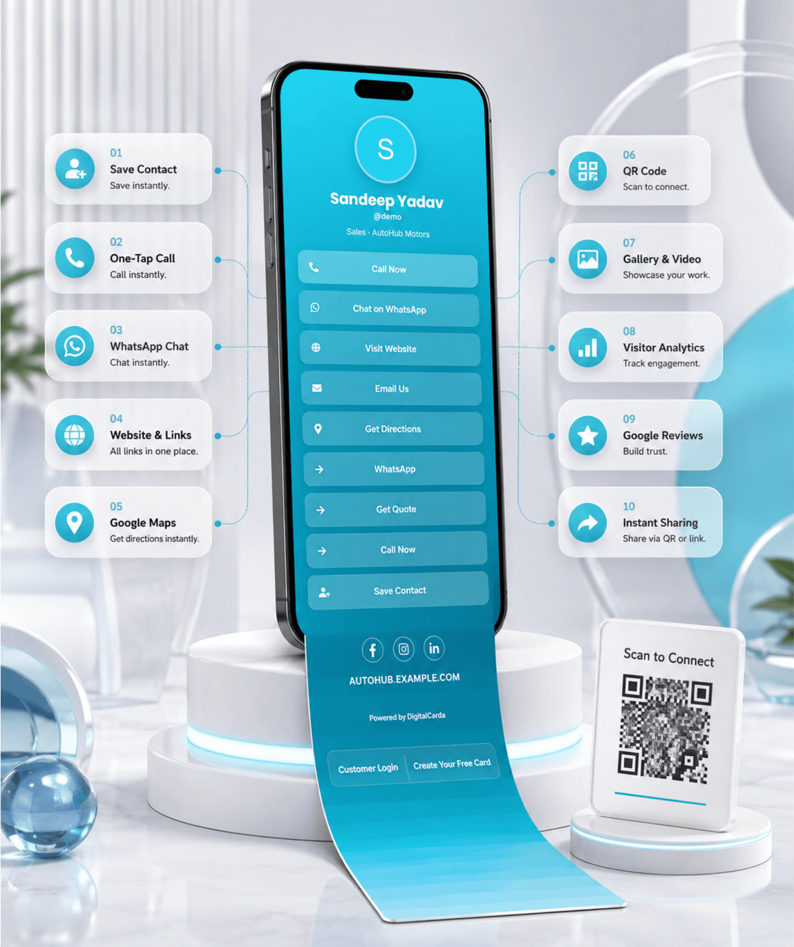 Ocean Frost (Bio) Digital Business Card digital business card — view 3 of 4 (thumbnail)