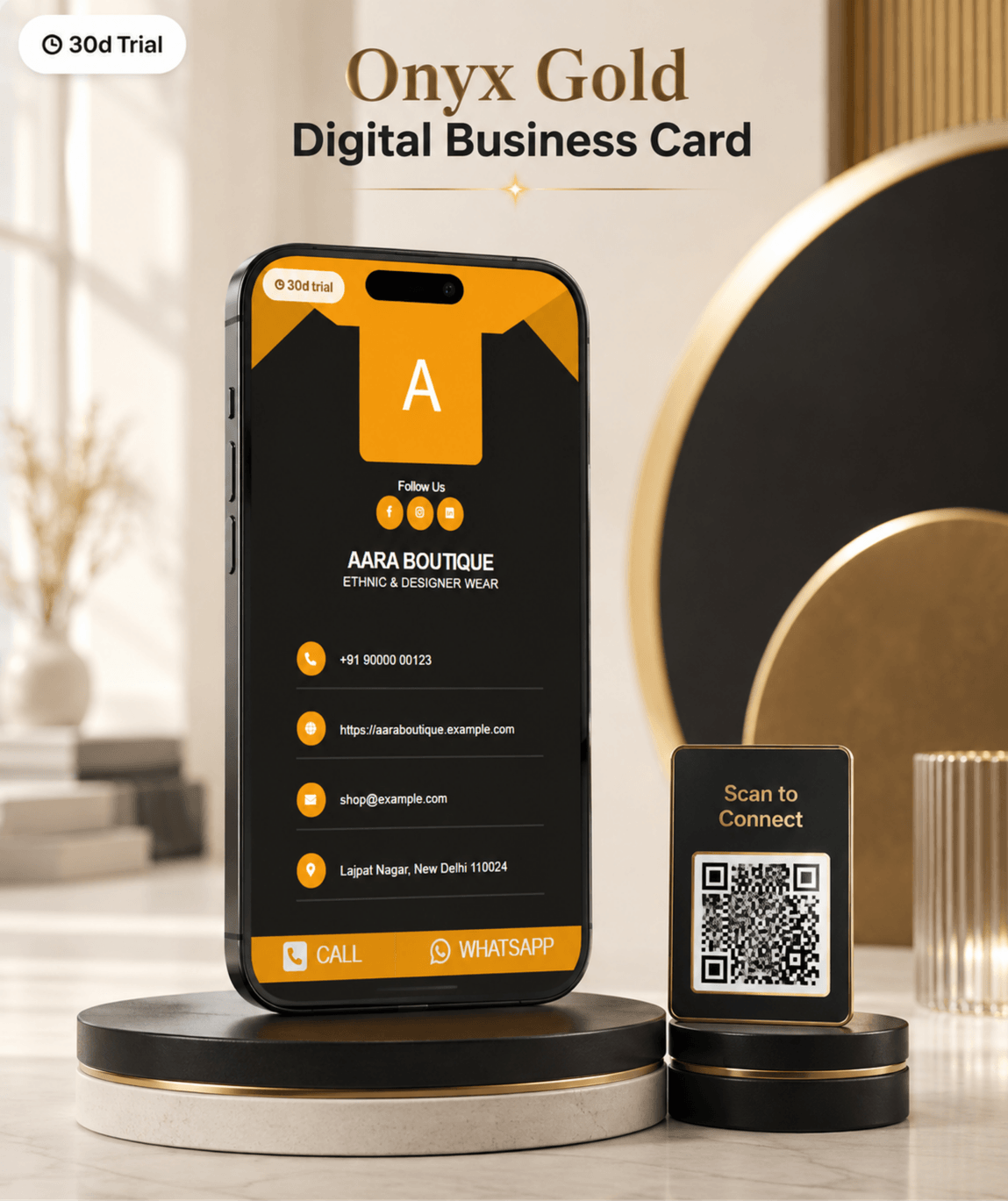 Onyx Gold Digital Business Card digital business card — view 2 of 4 (thumbnail)