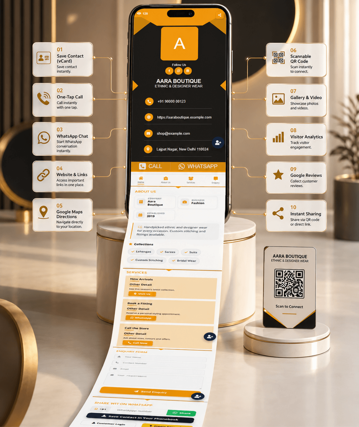 Onyx Gold Digital Business Card digital business card — view 3 of 4 (thumbnail)