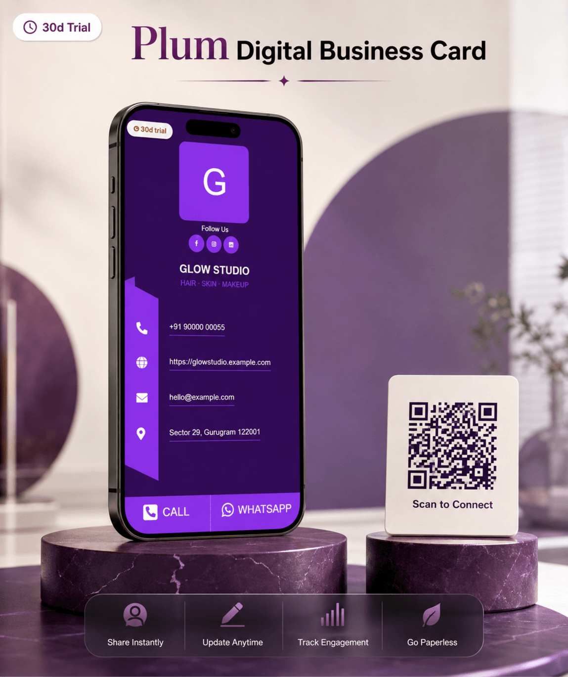 Plum Digital Business Card digital business card — view 2 of 4 (thumbnail)