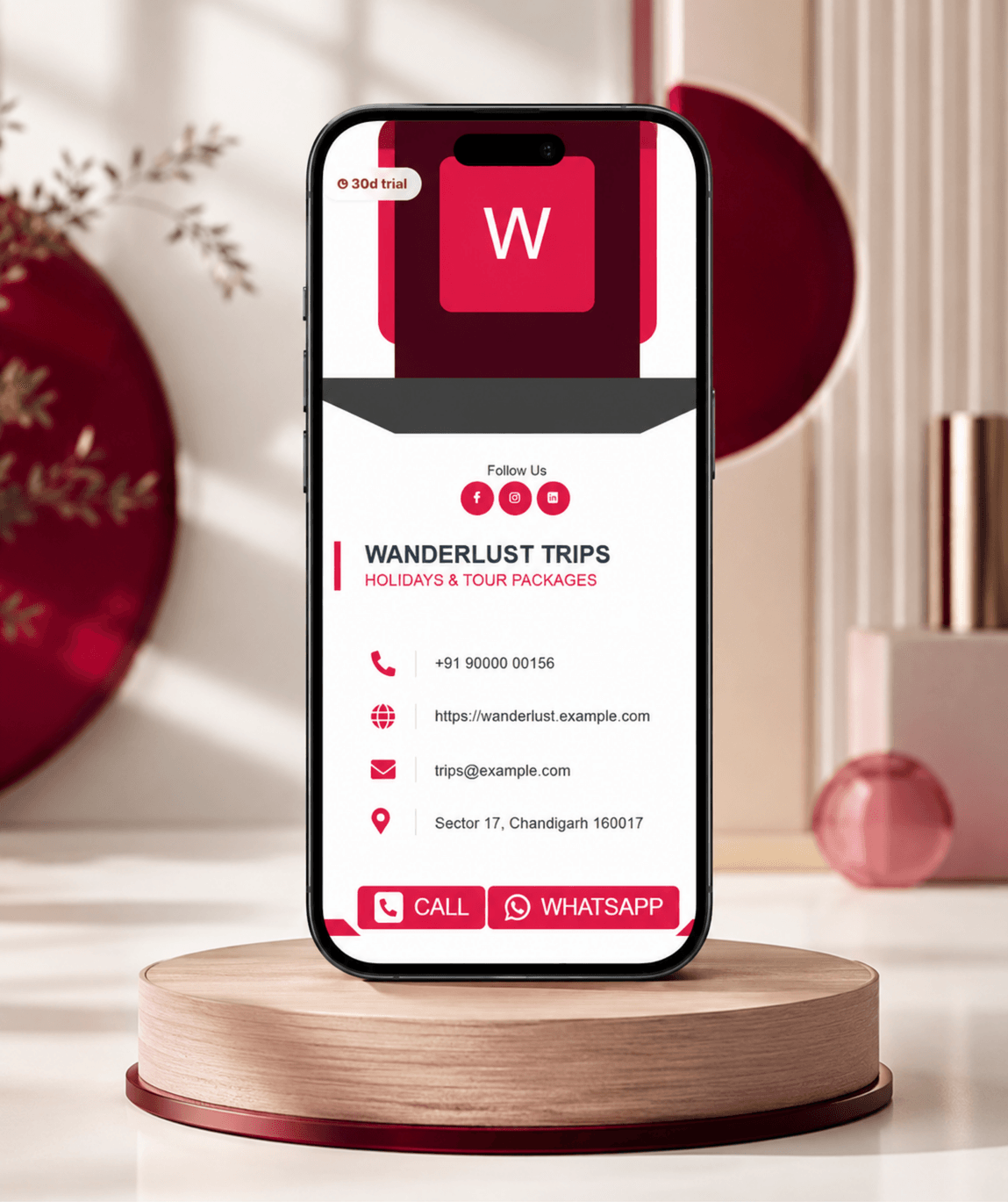 Ruby Digital Business Card — digital business card mockup 1