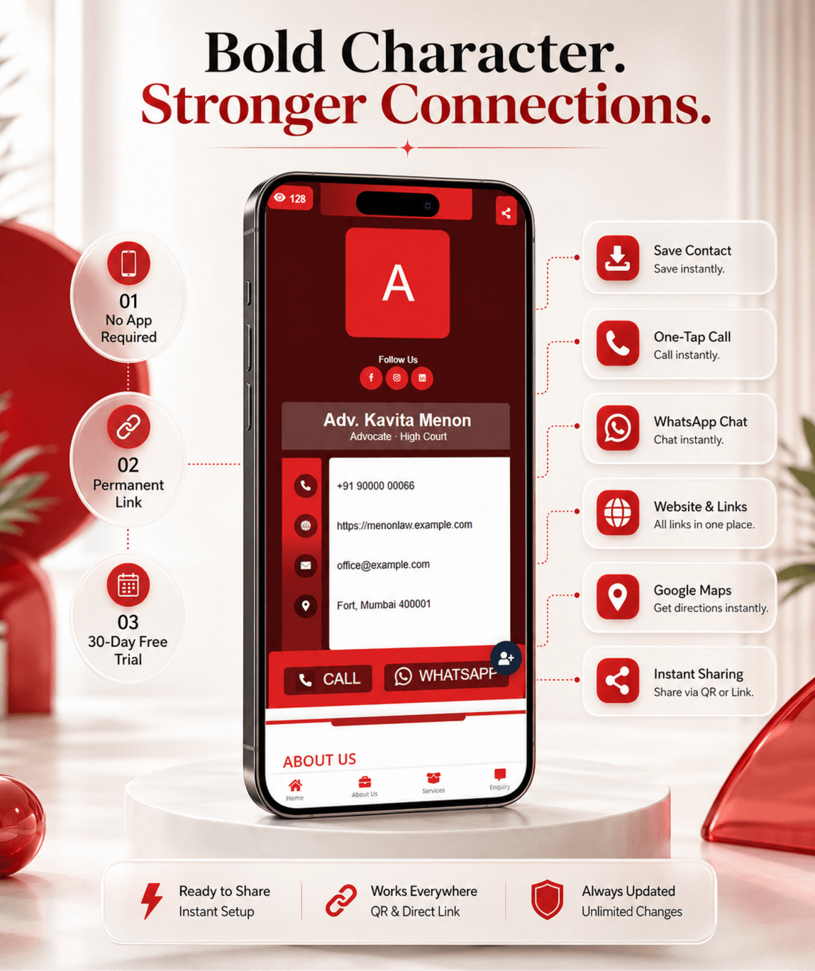 Scarlet Digital Business Card digital business card — view 4 of 4 (thumbnail)
