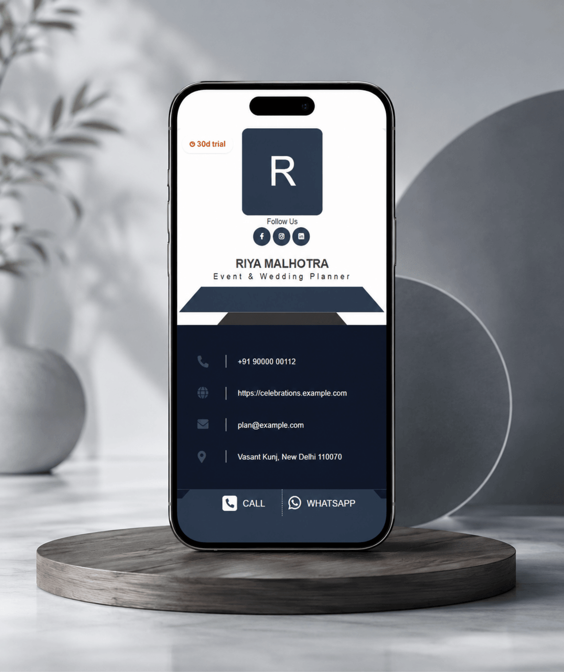 Slate Pro Digital Business Card — digital business card mockup 1