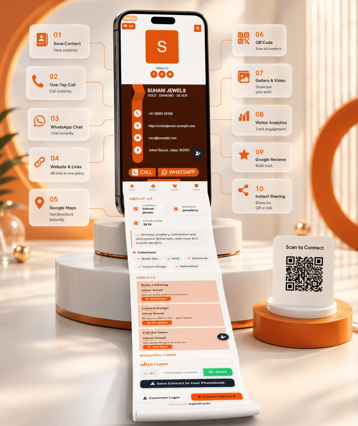 Tangerine Digital Business Card digital business card — view 3 of 4 (thumbnail)