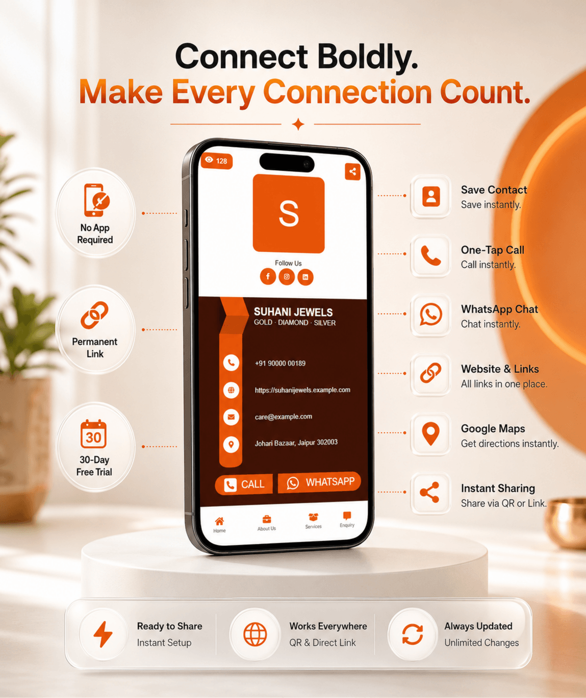 Tangerine Digital Business Card digital business card — view 4 of 4 (thumbnail)