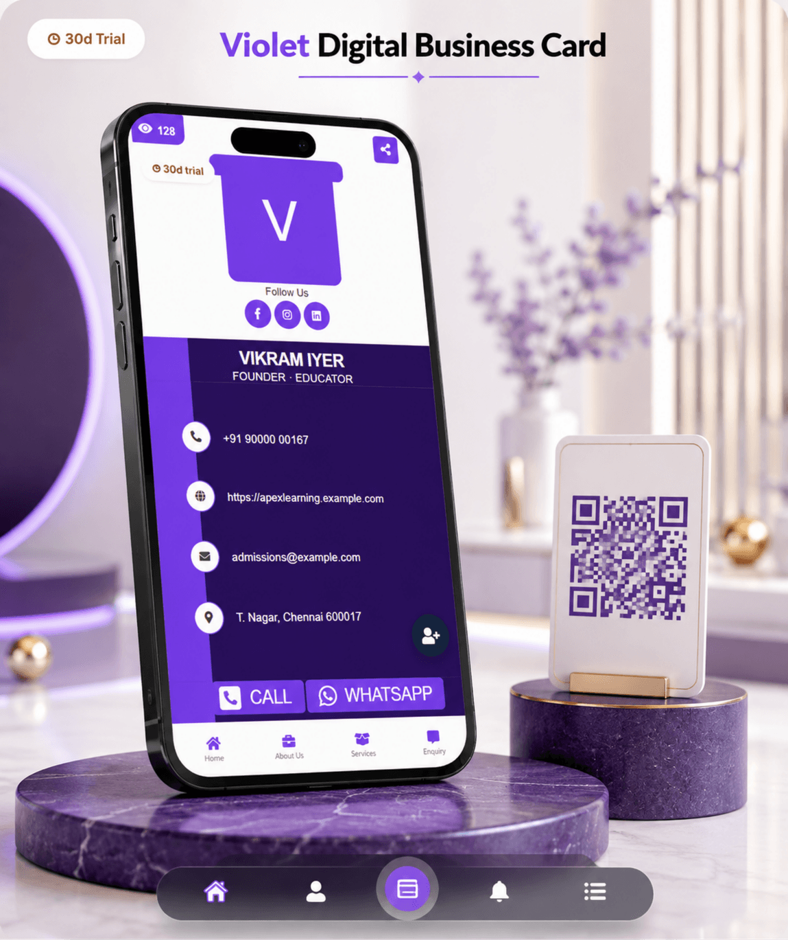 Violet Digital Business Card digital business card — view 2 of 4 (thumbnail)