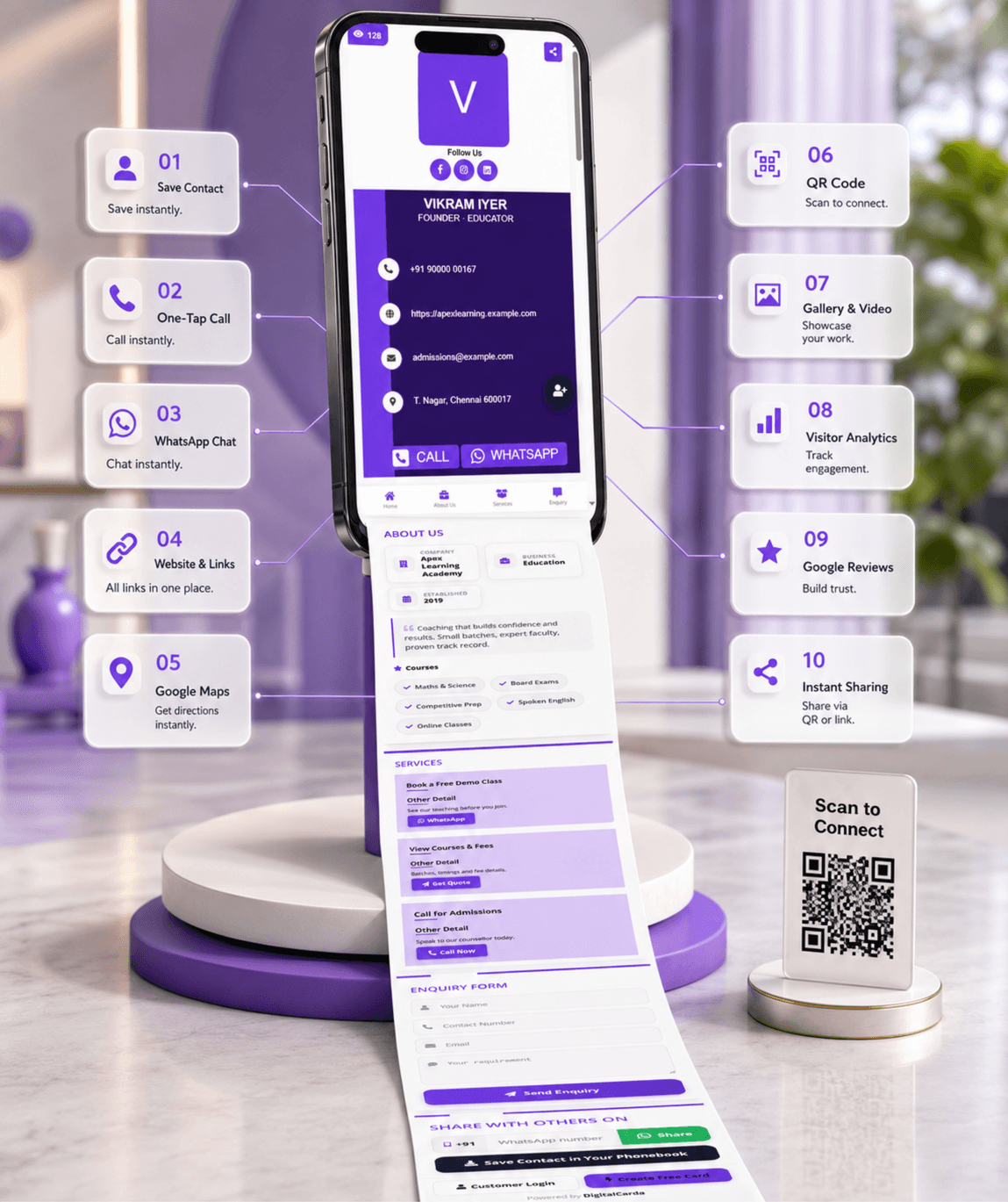 Violet Digital Business Card digital business card — view 3 of 4 (thumbnail)